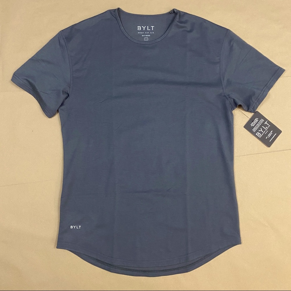 Brand new large BYLT Premium Basics drop cut t-shirt in charcoal. Athletic fit.